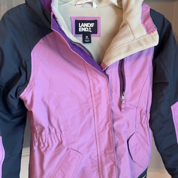 Lands’ End Kids Waterproof Insulated Squall Jacket Medium Purple/Navy - Picture 2 of 4